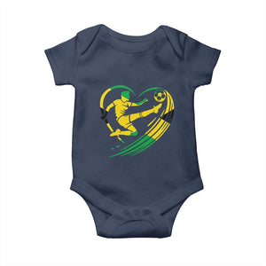 Jamaica Soccer Baby Onesie Jamaican Flag Reggae Football Caribbean Pride TS10 Navy Print Your Wear