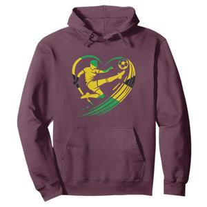 Jamaica Soccer Hoodie Jamaican Flag Reggae Football Caribbean Pride TS10 Maroon Print Your Wear