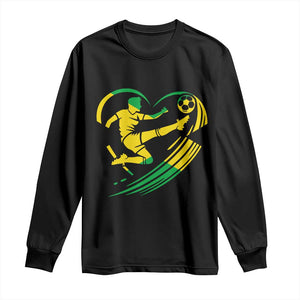 Jamaica Soccer Long Sleeve Shirt Jamaican Flag Reggae Football Caribbean Pride TS10 Black Print Your Wear