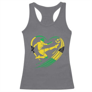 Jamaica Soccer Racerback Tank Top Jamaican Flag Reggae Football Caribbean Pride TS10 Charcoal Print Your Wear