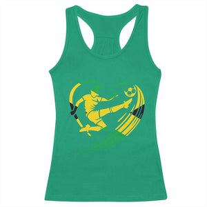 Jamaica Soccer Racerback Tank Top Jamaican Flag Reggae Football Caribbean Pride TS10 Irish Green Print Your Wear