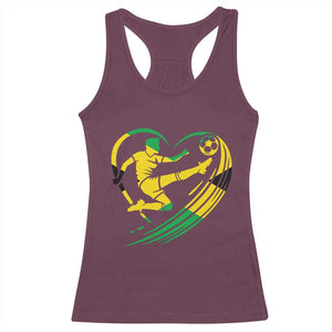 Jamaica Soccer Racerback Tank Top Jamaican Flag Reggae Football Caribbean Pride TS10 Maroon Print Your Wear