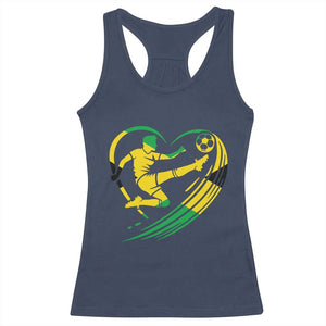 Jamaica Soccer Racerback Tank Top Jamaican Flag Reggae Football Caribbean Pride TS10 Navy Print Your Wear
