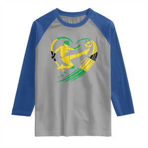 Jamaica Soccer Raglan Shirt Jamaican Flag Reggae Football Caribbean Pride TS10 Sport Gray Royal Print Your Wear
