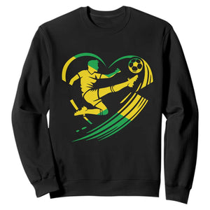 Jamaica Soccer Sweatshirt Jamaican Flag Reggae Football Caribbean Pride TS10 Black Print Your Wear