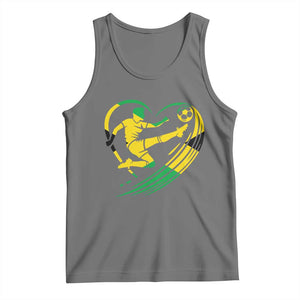 Jamaica Soccer Tank Top Jamaican Flag Reggae Football Caribbean Pride TS10 Black Heather Print Your Wear