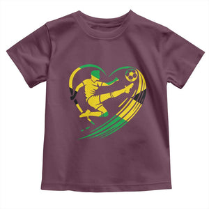 Jamaica Soccer Toddler T Shirt Jamaican Flag Reggae Football Caribbean Pride TS10 Maroon Print Your Wear