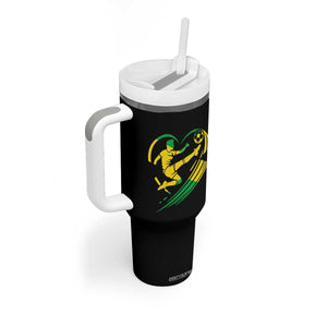 Jamaica Soccer Tumbler With Handle Jamaican Flag Reggae Football Caribbean Pride TS10 Print Your Wear