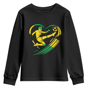 Jamaica Soccer Youth Sweatshirt Jamaican Flag Reggae Football Caribbean Pride TS10 Black Print Your Wear