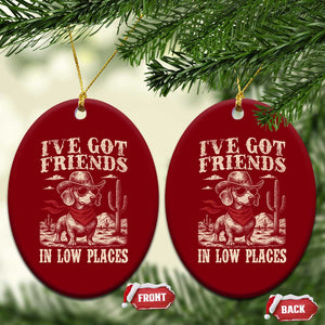 Funny Dachshund Cowboy Ceramic Ornament Ive Got Friends In Low Places TS10 Print Your Wear