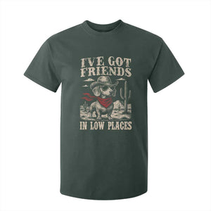 Funny Dachshund Cowboy T Shirt For Kid Ive Got Friends In Low Places TS10 Dark Forest Green Print Your Wear