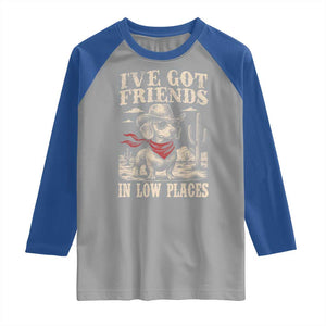 Funny Dachshund Cowboy Raglan Shirt Ive Got Friends In Low Places TS10 Sport Gray Royal Print Your Wear
