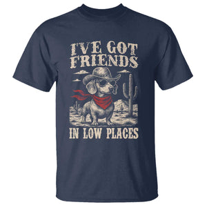 Funny Dachshund Cowboy T Shirt Ive Got Friends In Low Places TS10 Navy Print Your Wear