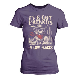 Funny Dachshund Cowboy T Shirt For Women Ive Got Friends In Low Places TS10 Purple Print Your Wear