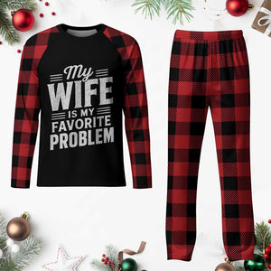 My Wife Is My Favorite Problem Funny Husband Plaid Pajama Set