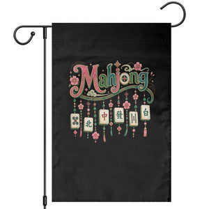 Funny Mahjong Lovers Garden Flag Funny Mahjong Lovers Chinese Game Floral Vintage Aesthetic Graphic