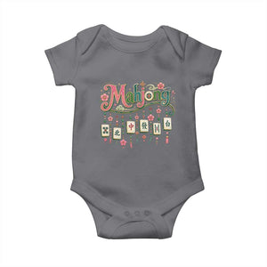Funny Mahjong Lovers Baby Onesie Funny Mahjong Lovers Chinese Game Floral Vintage Aesthetic Graphic