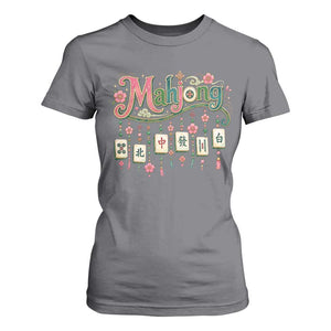 Funny Mahjong Lovers T Shirt For Women Funny Mahjong Lovers Chinese Game Floral Vintage Aesthetic Graphic