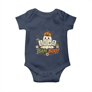 Halloween Ghost Playing Mahjong Spooky Boo Funny Costume Baby Onesie Mahjong Lover Gift