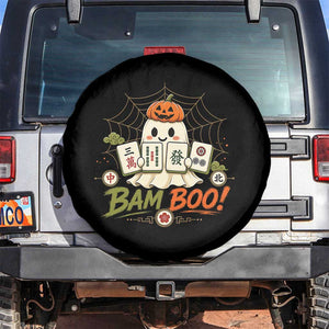 Halloween Ghost Playing Mahjong Spooky Boo Funny Costume Spare Tire Cover Mahjong Lover Gift TS10 No hole Black Print Your Wear