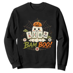 Halloween Ghost Playing Mahjong Spooky Boo Funny Costume Sweatshirt Mahjong Lover Gift