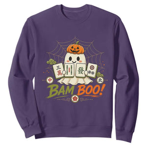 Halloween Ghost Playing Mahjong Spooky Boo Funny Costume Sweatshirt Mahjong Lover Gift