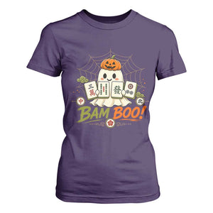 Halloween Ghost Playing Mahjong Spooky Boo Funny Costume T Shirt For Women Mahjong Lover Gift