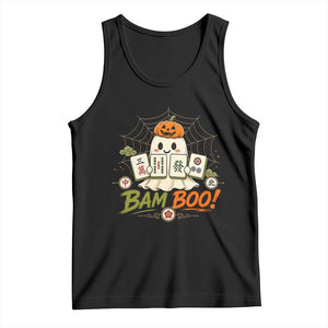 Halloween Ghost Playing Mahjong Spooky Boo Funny Costume Tank Top Mahjong Lover Gift