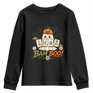 Halloween Ghost Playing Mahjong Spooky Boo Funny Costume Youth Sweatshirt Mahjong Lover Gift