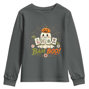 Halloween Ghost Playing Mahjong Spooky Boo Funny Costume Youth Sweatshirt Mahjong Lover Gift