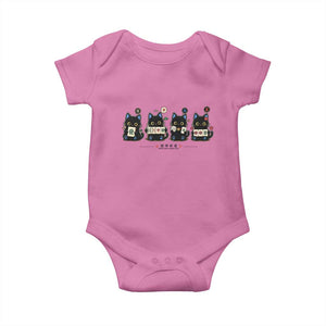 Black Cat Mahjong Lover Cute Graphic Baby Onesie