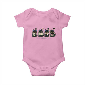 Black Cat Mahjong Lover Cute Graphic Baby Onesie