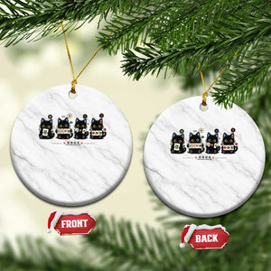 Black Cat Mahjong Lover Cute Graphic Ceramic Ornament