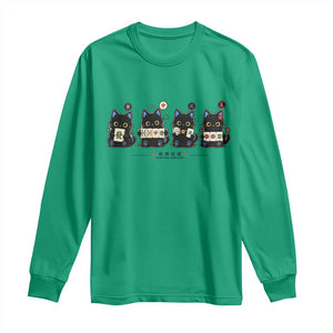 Black Cat Mahjong Lover Cute Graphic Long Sleeve Shirt