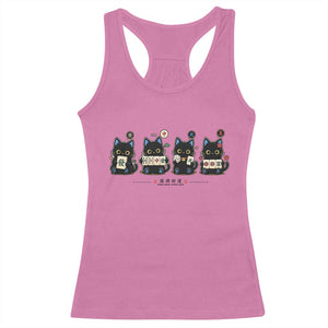 Black Cat Mahjong Lover Cute Graphic Racerback Tank Top