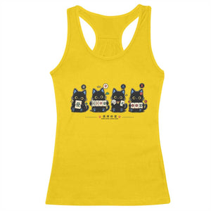 Black Cat Mahjong Lover Cute Graphic Racerback Tank Top