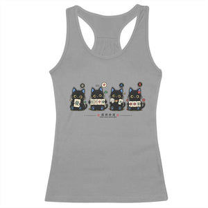 Black Cat Mahjong Lover Cute Graphic Racerback Tank Top