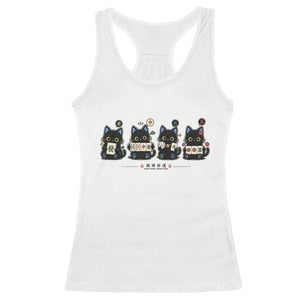 Black Cat Mahjong Lover Cute Graphic Racerback Tank Top
