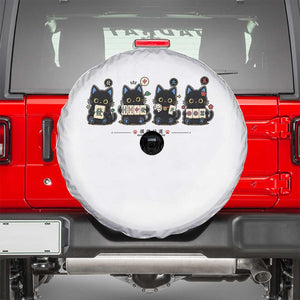Black Cat Mahjong Lover Cute Graphic Spare Tire Cover TS10 White Print Your Wear