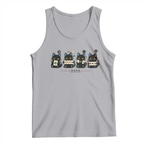 Black Cat Mahjong Lover Cute Graphic Tank Top
