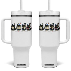 Black Cat Mahjong Lover Cute Graphic Tumbler With Handle