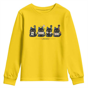 Black Cat Mahjong Lover Cute Graphic Youth Sweatshirt