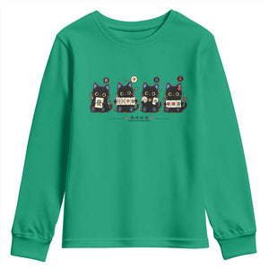 Black Cat Mahjong Lover Cute Graphic Youth Sweatshirt