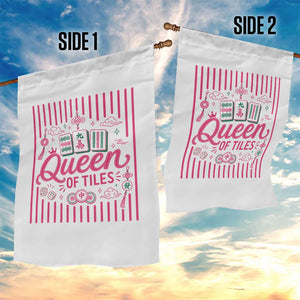 Queen Of Tiles Pink Mahjong Lover Game Night Graphic Garden Flag