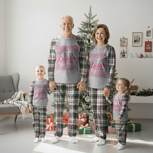 Queen Of Tiles Pink Mahjong Lover Game Night Graphic Plaid Pajama Set