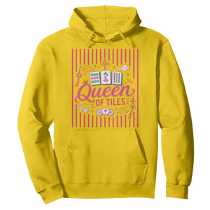 Queen Of Tiles Pink Mahjong Lover Game Night Graphic Hoodie