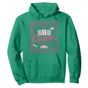 Queen Of Tiles Pink Mahjong Lover Game Night Graphic Hoodie
