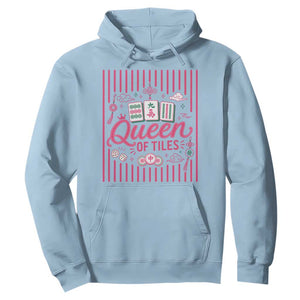 Queen Of Tiles Pink Mahjong Lover Game Night Graphic Hoodie