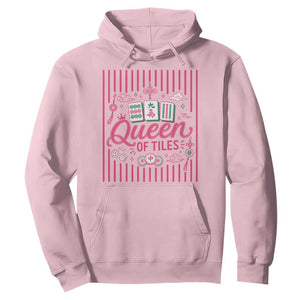Queen Of Tiles Pink Mahjong Lover Game Night Graphic Hoodie