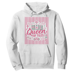 Queen Of Tiles Pink Mahjong Lover Game Night Graphic Hoodie